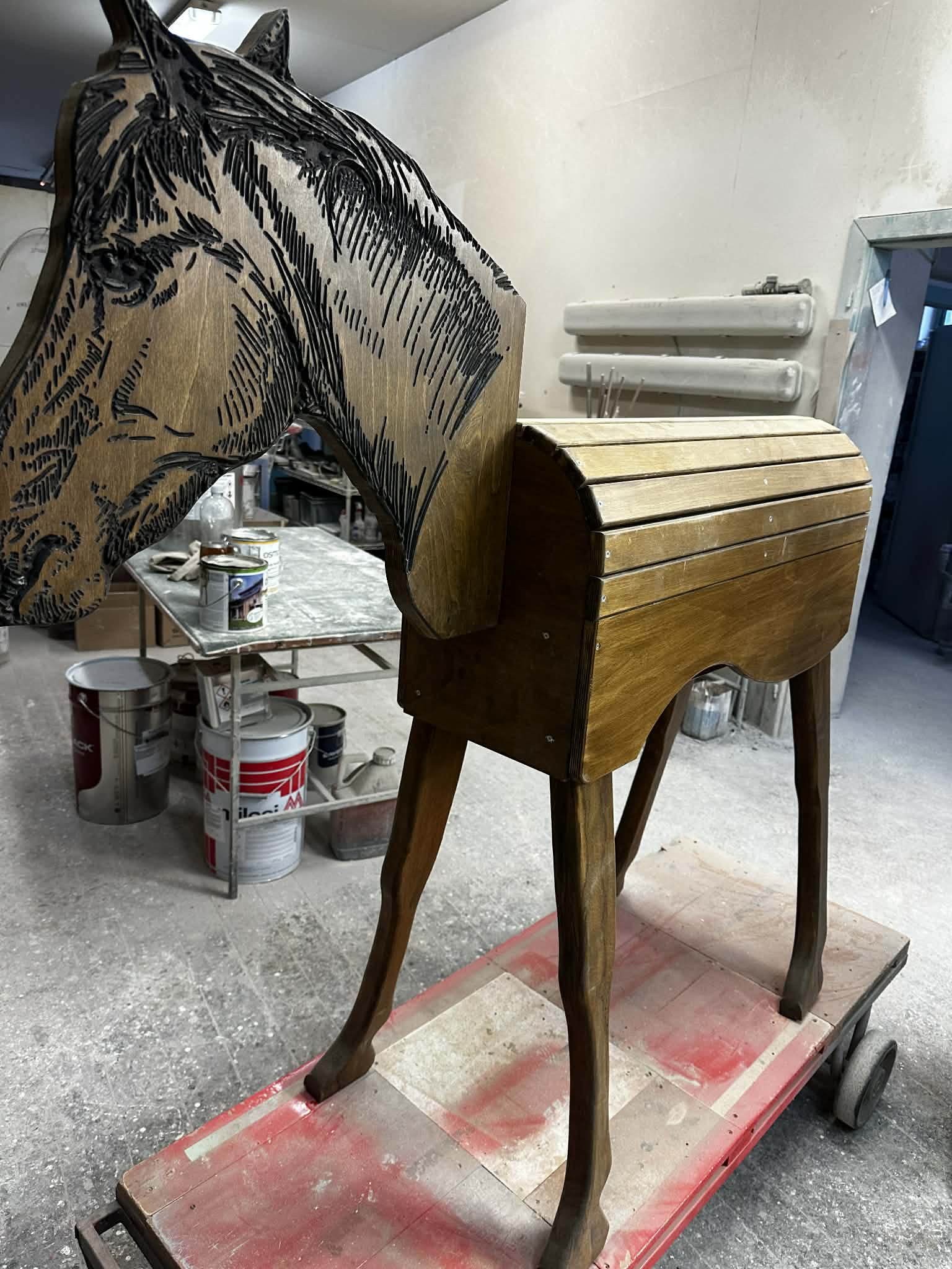 Dřevěný kůň pro děti - velký, ruční výroba 17